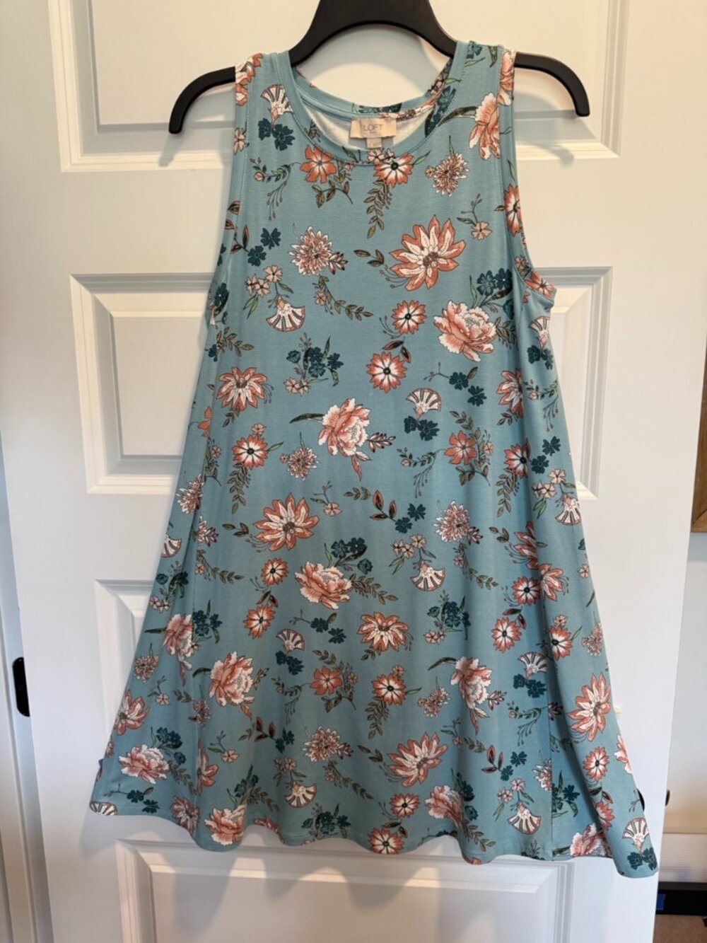 LOFT Outlet blue floral sleeveless tank dress Size S